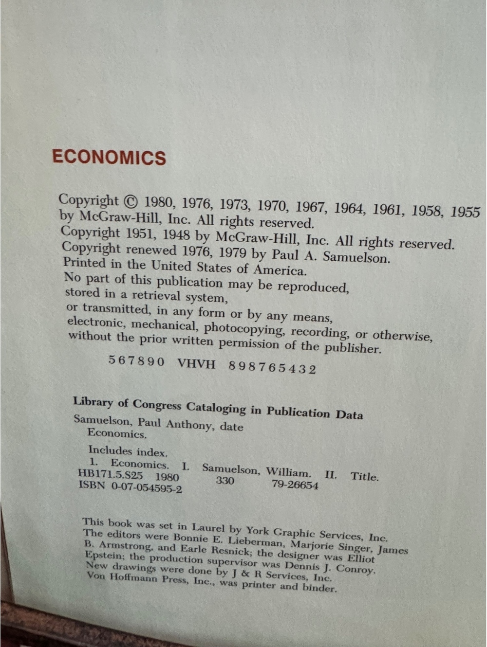 Samuelson Economics Eleventh Edition by Paul A. Samuelson HC - Picture 4 of 8